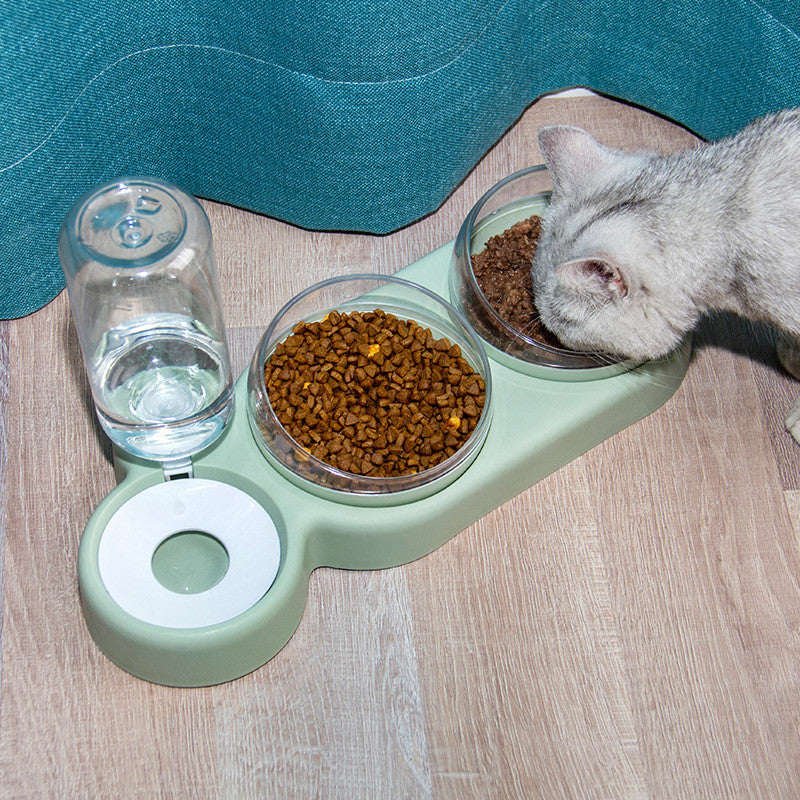 2-in-1 Pet Bowl with Water Fountain & Raised Stand