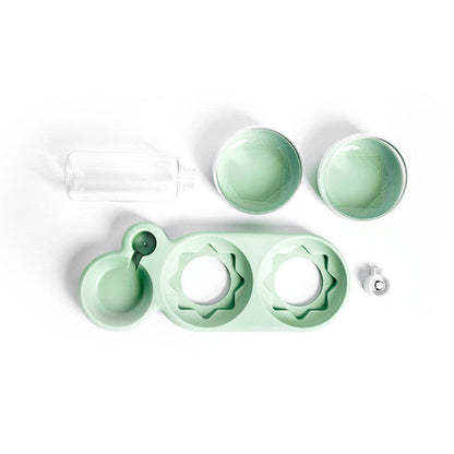 2-in-1 Pet Bowl with Water Fountain & Raised Stand