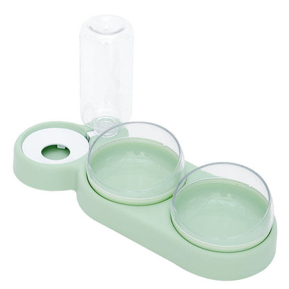 2-in-1 Pet Bowl with Water Fountain & Raised Stand