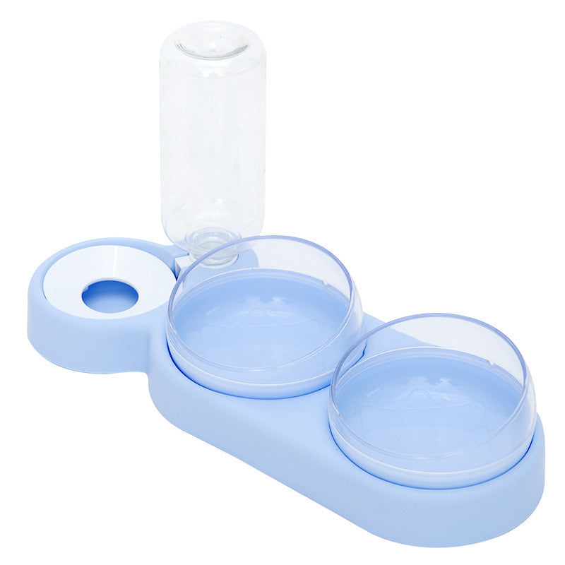 2-in-1 Pet Bowl with Water Fountain & Raised Stand