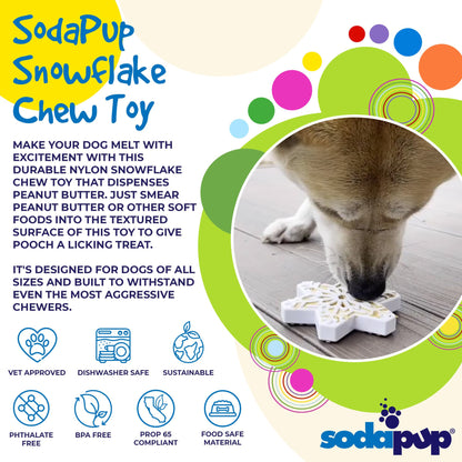 SodaPup Snowflake Nylon Dog Chew Toy for Aggressive Chewers