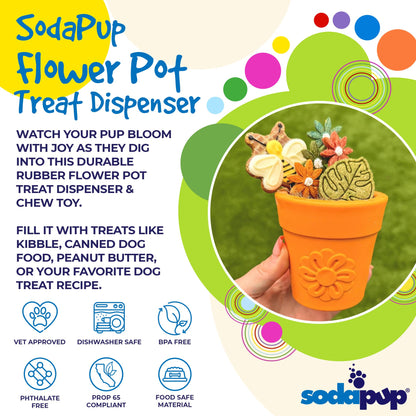 SodaPup Large Flower Pot eCup – Treat Dispensing Enrichment Toy