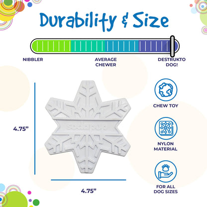 SodaPup Snowflake Nylon Dog Chew Toy for Aggressive Chewers