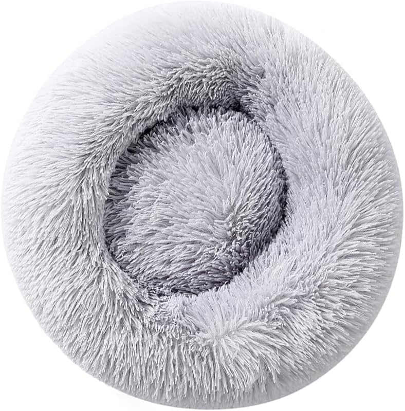 Plush Donut Pet Bed – 45 cm Calming Bed for Dogs & Cats