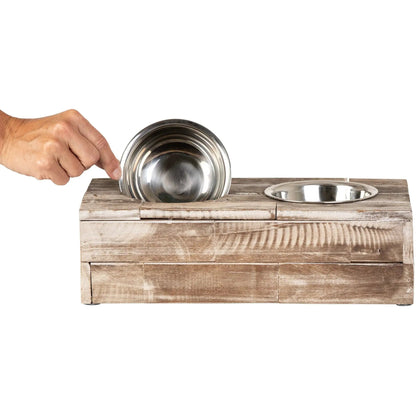 Huntley Pet Elevated Dog and Cat Double Bowl Feeder