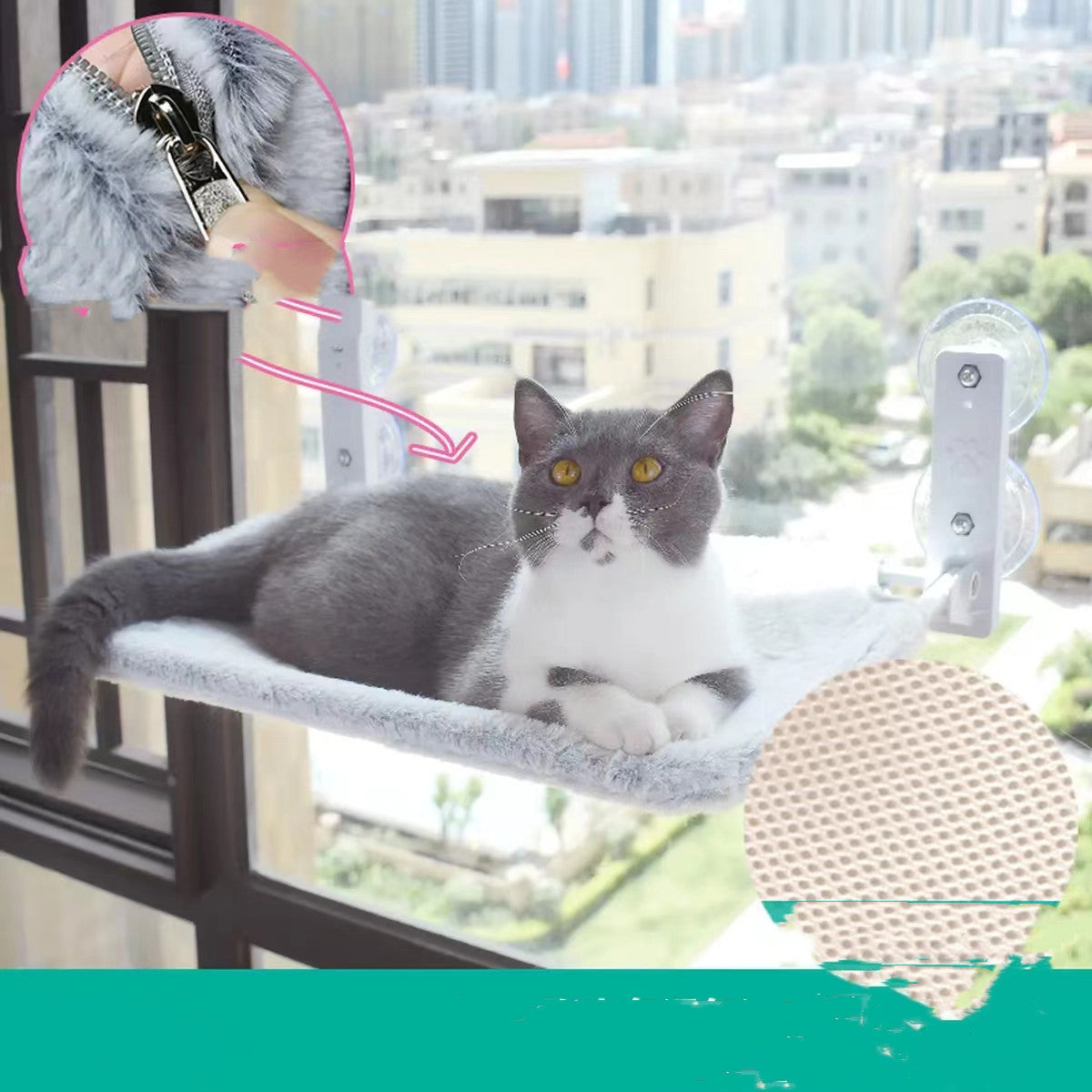 Cat Window Perch Hammock with Suction Cups