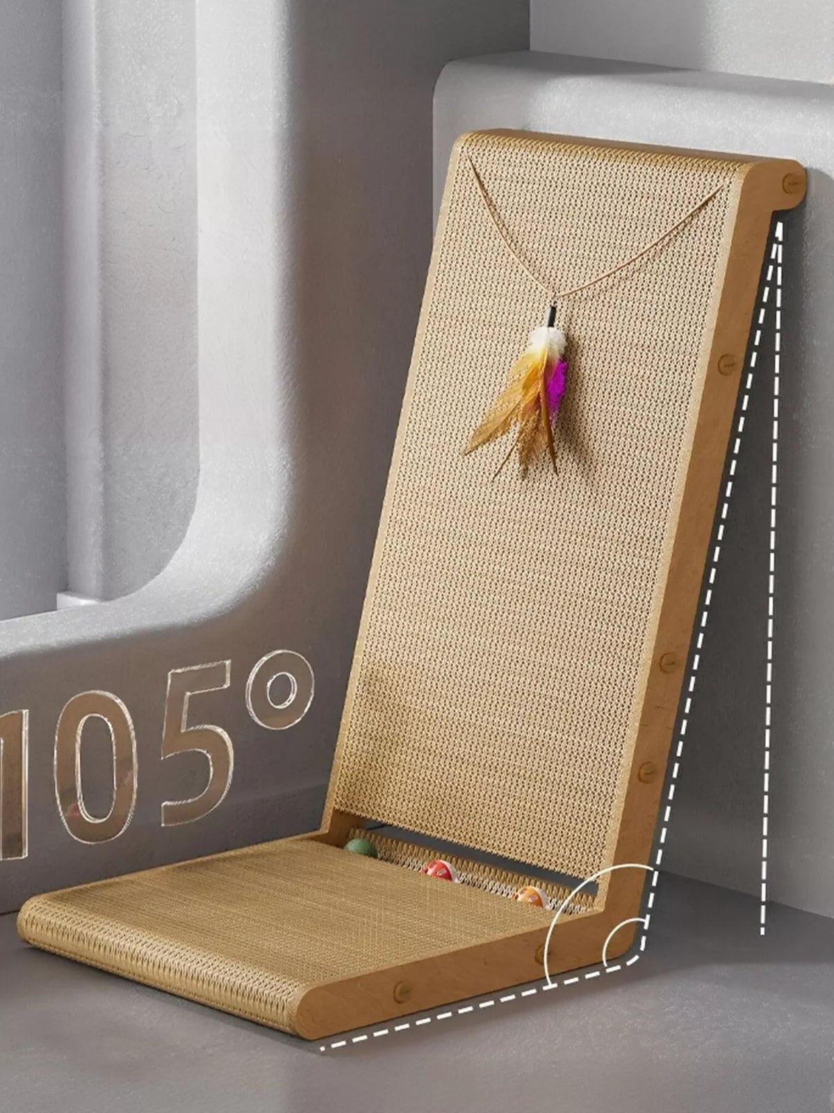 Cat Scratching Post with Sisal Rope & Dangling Toy | Indoor Cats