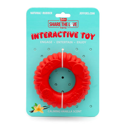 Jeffers Red Virgo Tugger Natural Rubber Dog Dental Chew Toy for Interactive or Solo Play