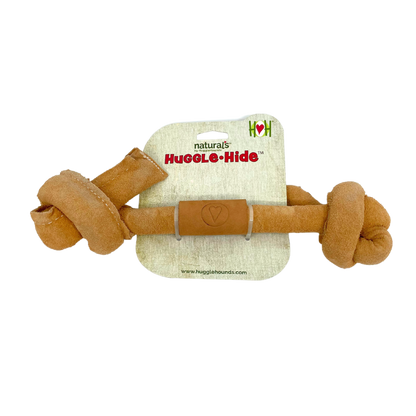Huggle-Hide® Natural Leather Bone Dog Toy, 3 Pack