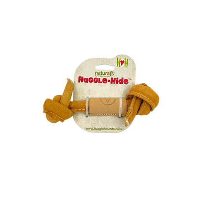 Huggle-Hide® Natural Leather Bone Dog Toy, 3 Pack